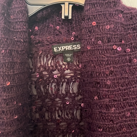 Express short sequin sweater - Picture 2 of 5
